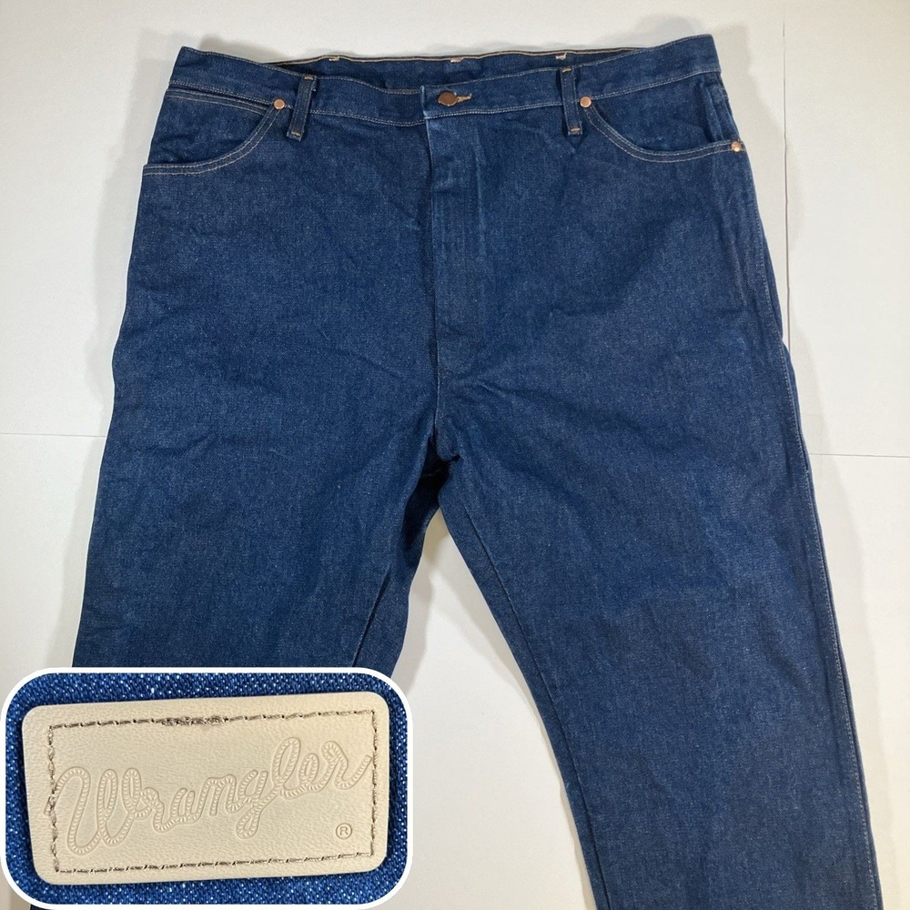 Wrangler Jeans Mens 42x34 Denim Cowboy Cut Dark Wash 13WMZ